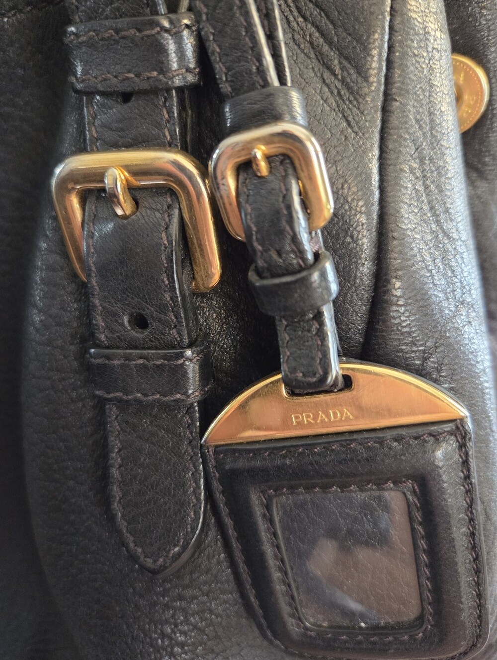 Prada Milano Sacca 2 Manici Cervo Leather Shoulder Bag - Picture 2 of 16